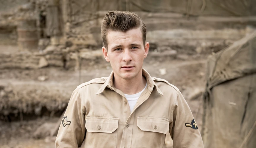 AI photo restoration removing scratches from vintage family photo